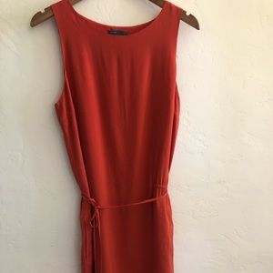 Vince Orange Silk Shift Dress